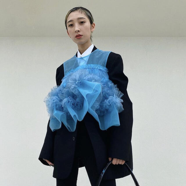 noir kei ninomiya 21AW チュールフリルハーネスベスト