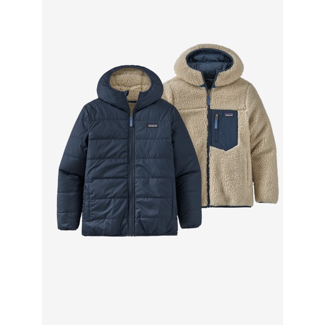 patagoniaパタゴニア ボーイズリバーシブルレディフレディフーディ XL ...