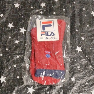 フィラ(FILA)の★ FILA お花ロゴ刺繍 靴下19-21 赤(靴下/タイツ)