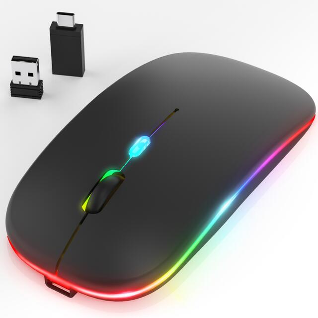 新品 ワイヤレスマウス  静音 薄型 無線マウス 充電式 光学式 高感度 スマホ/家電/カメラのPC/タブレット(PC周辺機器)の商品写真