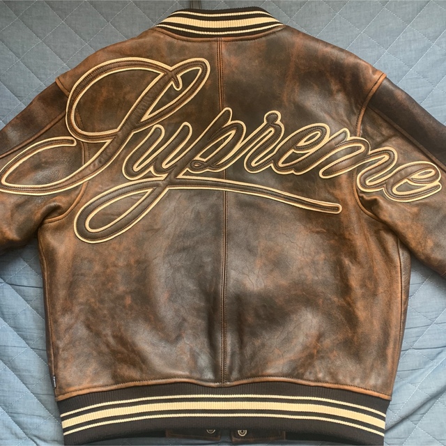 Supreme Painted Leather Varsity Jacket