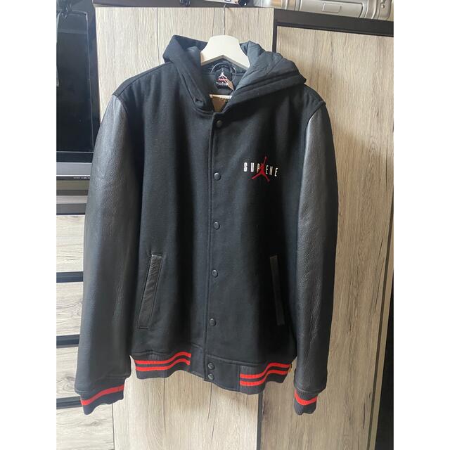 L supreme Jordan hooded varsity jacket