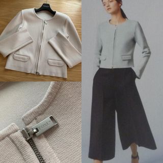 フォクシー(FOXEY)の♡美品♡ FOXEY 40 アーバンスタンダード ニット ジャケット ナチュラル(ノーカラージャケット)