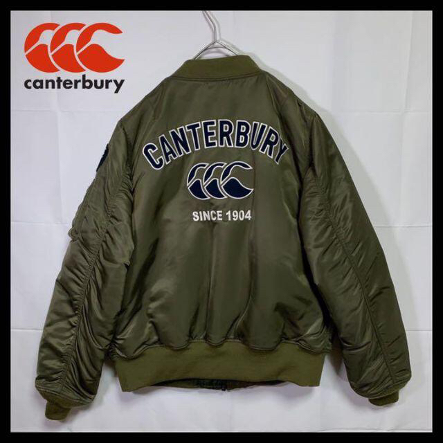 CANTERBURY(カンタベリー)のカンタベリー フライトジャケット ma-1 カーキ L バック刺繍デザイン 中綿 メンズのジャケット/アウター(ブルゾン)の商品写真