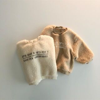 韓国子供服　lettering boa pullover キッズトレーナー(Tシャツ/カットソー)