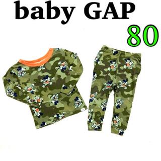 ベビーギャップ(babyGAP)のbaby GAP  ミッキー　ベビー服　上下セットアップ　長袖　パンツ　80(シャツ/カットソー)