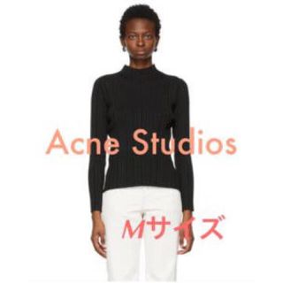 アクネ(ACNE)のアクネステュディオス　モックネック　リブニット　ブラック(ニット/セーター)