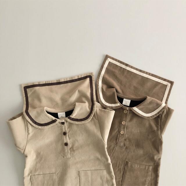 韓国子供服　sailor corduroy rompers ベビーロンパース キッズ/ベビー/マタニティのベビー服(~85cm)(ロンパース)の商品写真