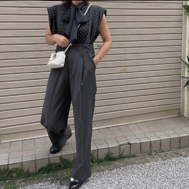 営業 Cygne シーニュ ウエストギャザータックサスペンダーパンツ