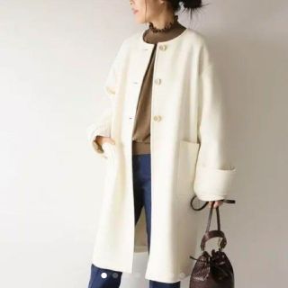 スピックアンドスパン ロングコート(レディース)(ホワイト/白色系)の