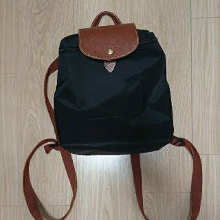 ロンシャン(LONGCHAMP)のロンシャン★折りたたみリュック★黒(リュック/バックパック)