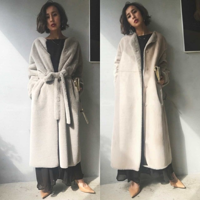 Ameri【未使用品】2way✨リバーシブル ボアロングコート www.yagikuni