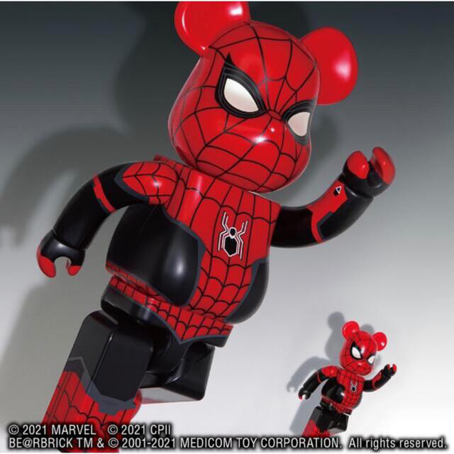 MARVEL(マーベル)のBE@RBRICK SPIDER-MAN 100% & 400%  ハンドメイドのおもちゃ(フィギュア)の商品写真