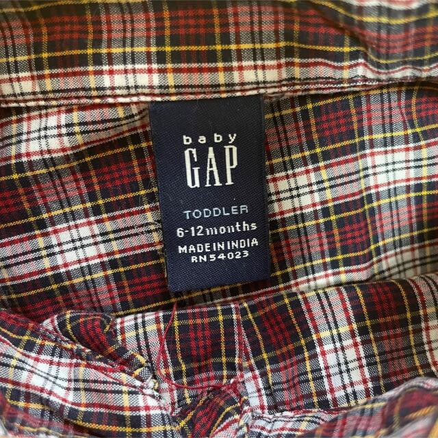 GAP(ギャップ)のGAP チェックシャツ　80cm エンジ色　ギャップ　綿100%  おしゃれ キッズ/ベビー/マタニティのベビー服(~85cm)(シャツ/カットソー)の商品写真