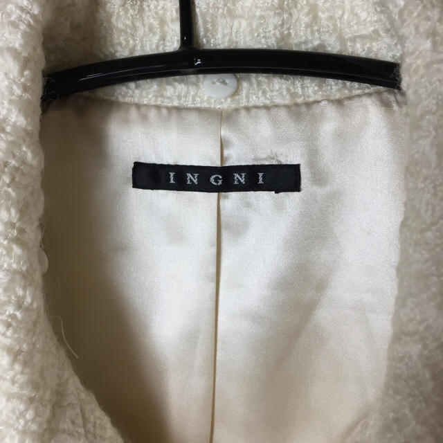 INGNI(イング)の【INGNI】綺麗なホワイト♡ロングコート 美品 結婚式の羽織りにも♪ レディースのジャケット/アウター(ロングコート)の商品写真