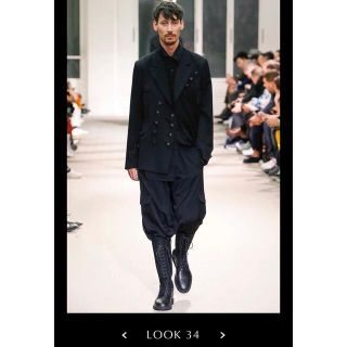 ヨウジヤマモト(Yohji Yamamoto)の定価27万yohjiyamamoto19aw look34 黒和ダブルジャケット(テーラードジャケット)