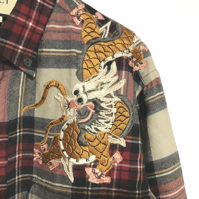 GUCCI - グッチ ドラゴン刺繍 チェックシャツ TAKUYA TAKUYA GUCCI - グッチ ドラゴン刺繍 チェックシャツ TAKUYA TAKUYA