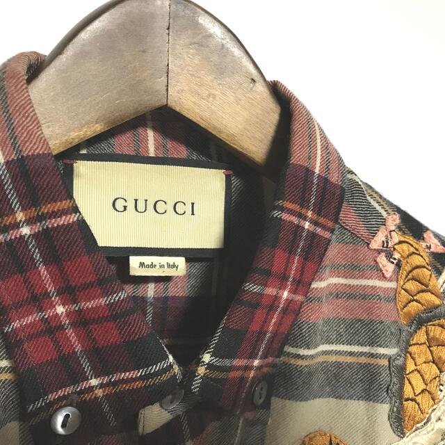 GUCCI - グッチ ドラゴン刺繍 チェックシャツ TAKUYA TAKUYA GUCCI - グッチ ドラゴン刺繍 チェックシャツ TAKUYA TAKUYA