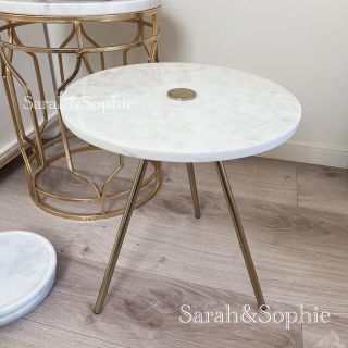 SALE 新品 ZARA HOME ザラホーム ピンクマーブル サイドテーブル