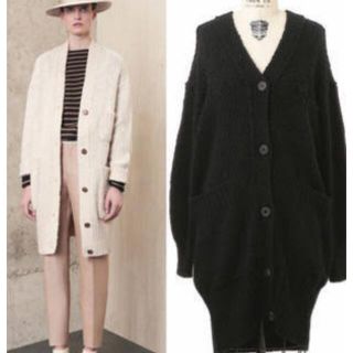 お値引き中ドロワームートンエルボーパッチのロングカーディガン-tops
