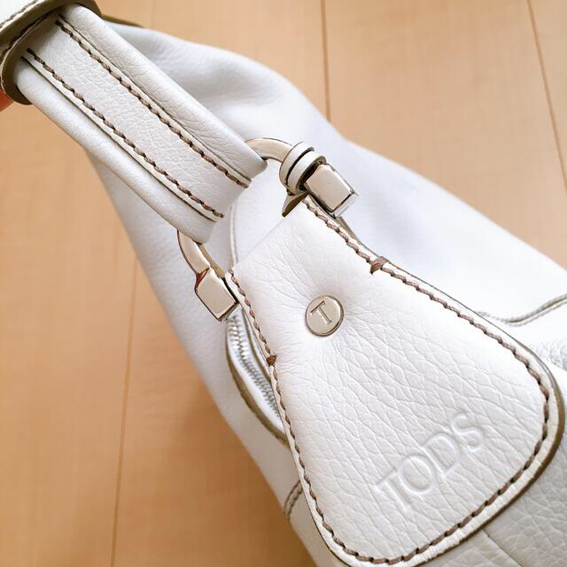 TOD美品 TOD'S トッズ 本革  レザー ハンドバッグ  ホワイト 白