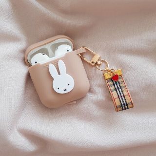 AirPods ケース エアーポッズ カバー ミッフィ キーホルダー(キャラクターグッズ)