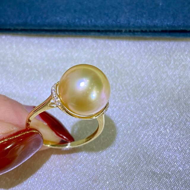 【高級】天然南洋真珠　一粒リング11-12mm　k18