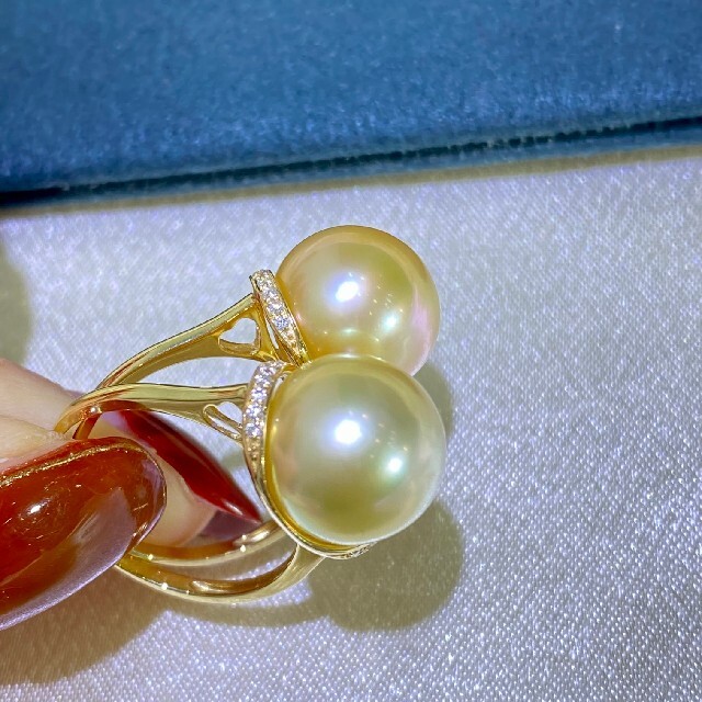 【高級】天然南洋真珠　一粒リング11-12mm　k18 2