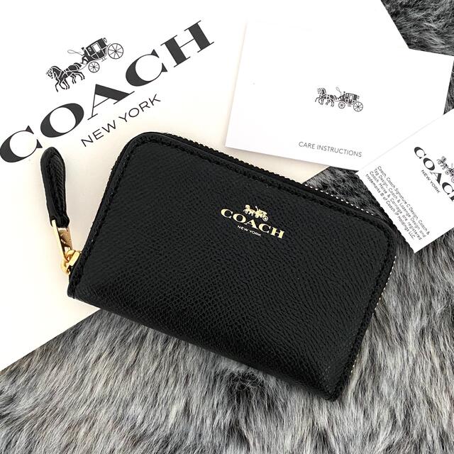 新品☆COACH(コーチ)ブラック レザー コインケース