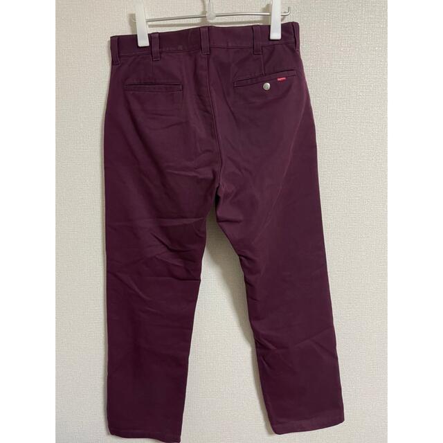 【珍】supreme workpants バーガンディ