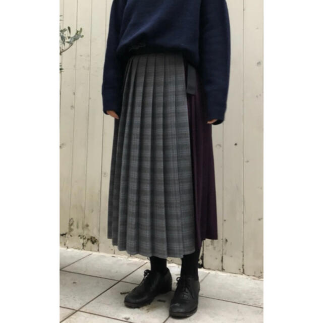 URBAN RESEARCH(アーバンリサーチ)のレラ様専用　　チェック切り替えラップスカート レディースのスカート(ロングスカート)の商品写真