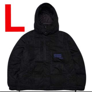 シュプリーム(Supreme)のPatchwork Puffy Jacket  Black 黒 L 新品(ミリタリージャケット)