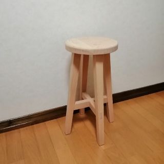 木製スツール　高さ65cm　丸椅子　stool(インテリア雑貨)