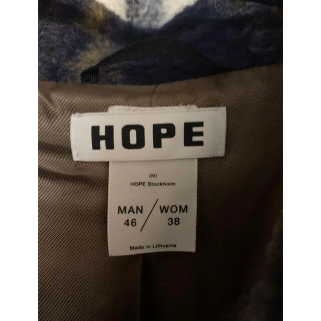 大得価HOT】 HOPE Stockholm チェック ウールブレンド シングルコート