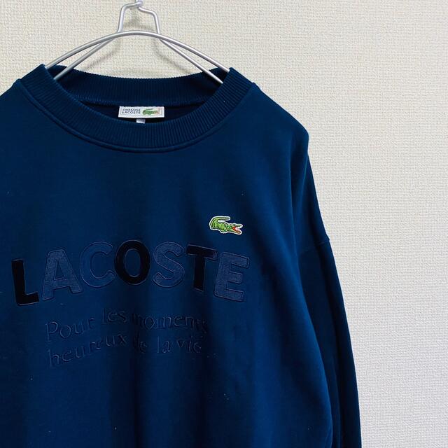 ラコステ　LACOSTE スウェット　トレーナー　刺繍ロゴデザイン　90s