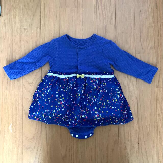 kid’s zoo(キッズズー)のキッズズー　長袖ロンパース　80cm ブルー キッズ/ベビー/マタニティのベビー服(~85cm)(ロンパース)の商品写真