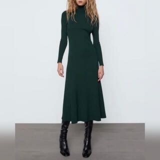 ザラ(ZARA)のZARA リブニットワンピース　(ロングワンピース/マキシワンピース)