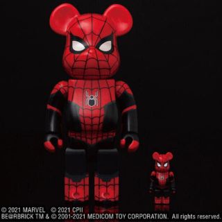 メディコムトイ(MEDICOM TOY)のベアブリックSPIDERMAN UPGRADED SUIT100% 400%(キャラクターグッズ)