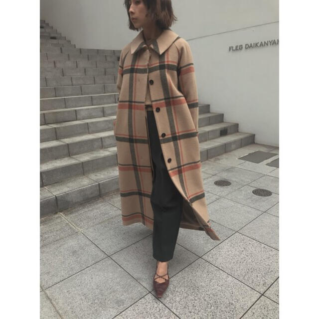 AMERI  CHECK SOUTIEN COLLAR COAT アメリコートM