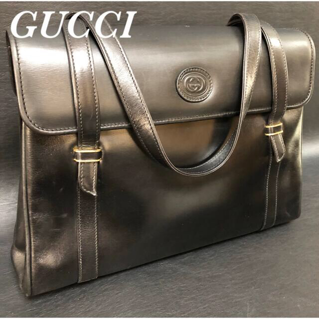 GUCCI グッチ ブラック レザー ハンドバッグ - www.husnususlu.com