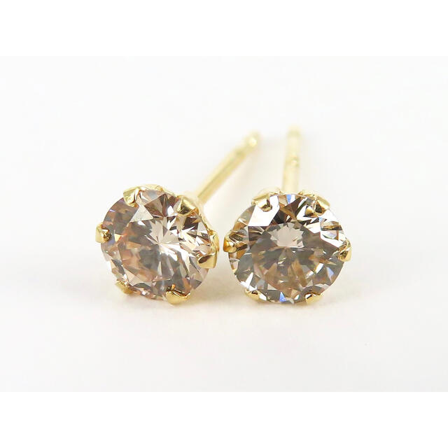 K18YG 18金 一粒ダイヤモンド計0.4ctピアス② - ピアス