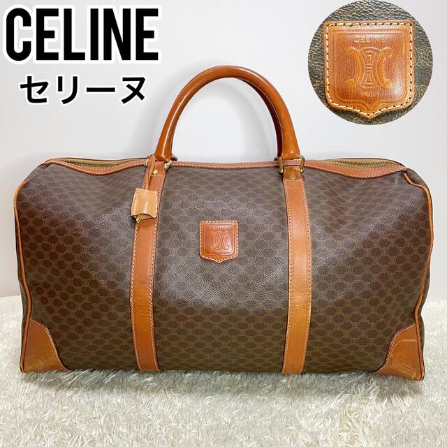 CELINE 大容量 マカダム トリオンフ ボストンバッグ トラベルバッグ 総柄