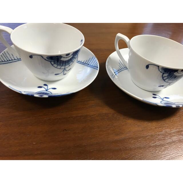 ROYAL COPENHAGEN(ロイヤルコペンハーゲン)のロイヤルコペンハーゲン ブルー フルーテッド メガ ティーカップ＆ソーサー ペア インテリア/住まい/日用品のキッチン/食器(食器)の商品写真