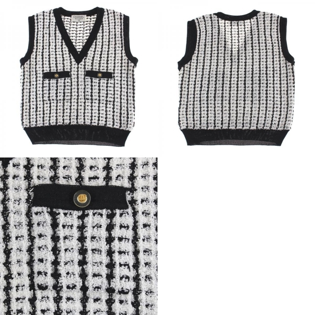 CHANEL - シャネル CHANEL ココボタン ニット カーディガン CHANEL - シャネル CHANEL ココボタン ニット カーディガン