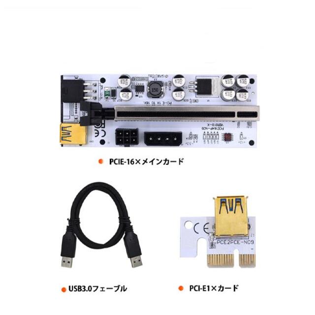 新品6点PCI-E16xライザーカード強化版8個高品質ソリッドコンデンサ搭載