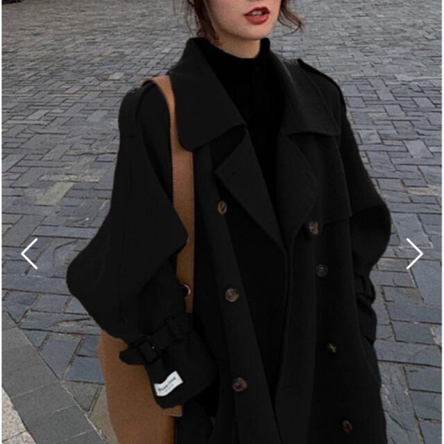 韓国 ロングコート ブラウン レディースのジャケット/アウター(ロングコート)の商品写真