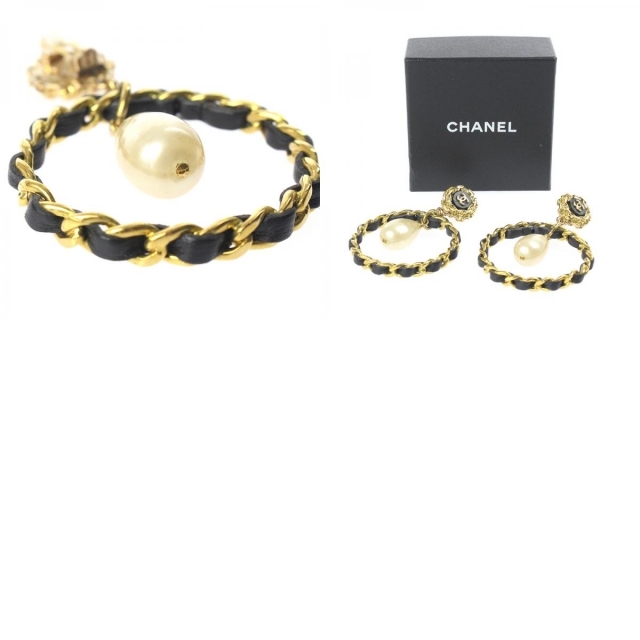 シャネル CHANEL ココマーク フープ スイングパール イヤリング