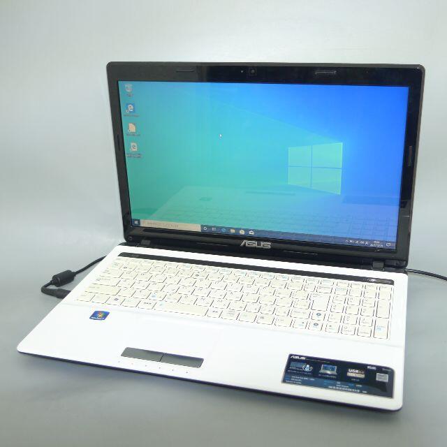 ホワイト ノートPC ASUS K53E 4GB 500G RW 無線