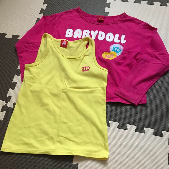 BABYDOLL(ベビードール)のＢＡＢＹＤＯＬＬ　140サイズ　アンサンブル2枚セット キッズ/ベビー/マタニティのキッズ服女の子用(90cm~)(Tシャツ/カットソー)の商品写真