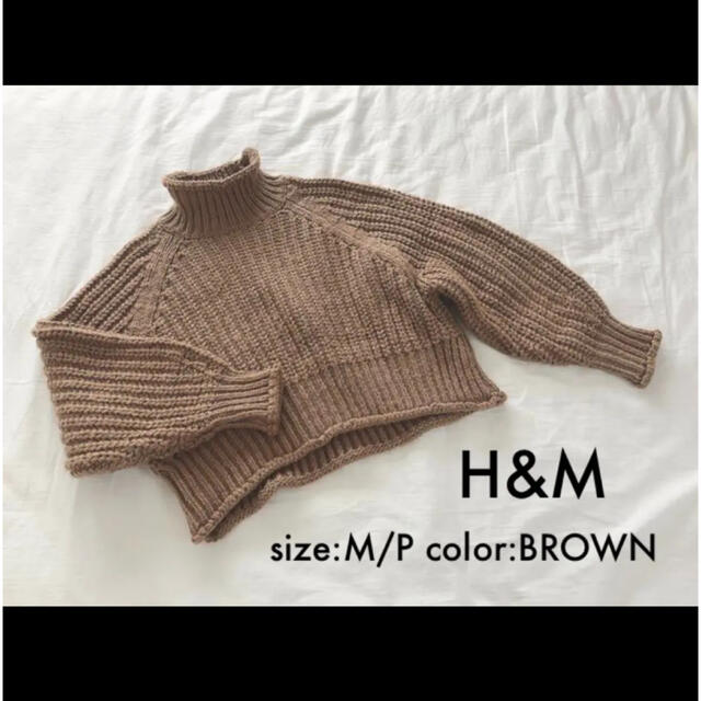 H&M(エイチアンドエム)の⁂ H&M ⁂ チャンキーニット リブニット セーター ブラウン　M/P レディースのトップス(ニット/セーター)の商品写真